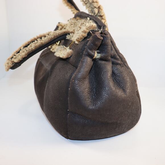 Handmade Shearling Bag from Repurposed Coat - Picture 4 of 7